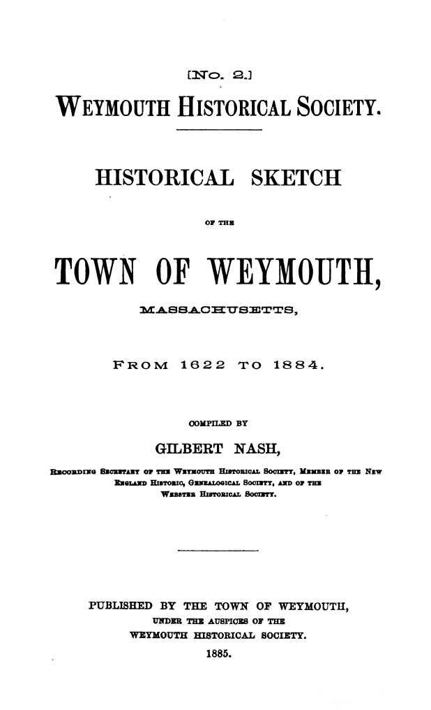 Historican Sketch of Weymouth