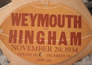 Game ticket, Weymouth vs Hingham, 29 November 1934